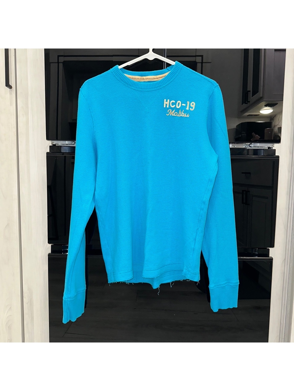 Vintage/ Y2K Hollister Men's Large Blue Thermal Long Sleeve Shirt HC0-19 Malibu